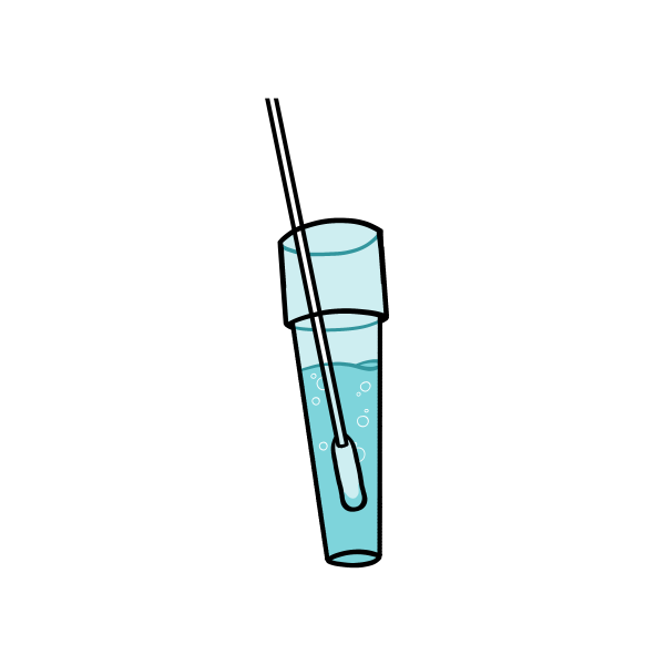 Swab in solution